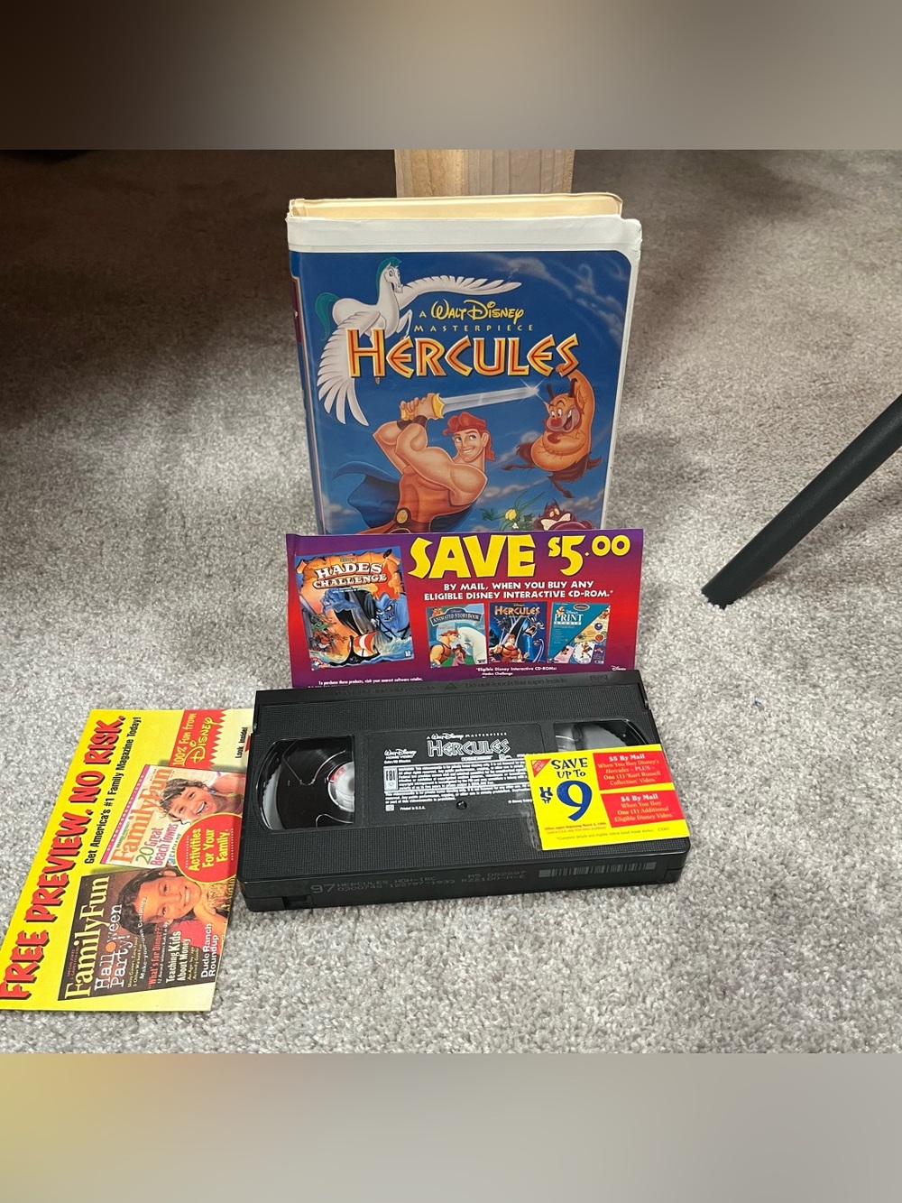 Hercules VHS Walt Disney Masterpiece Clamshell 1997 Animated Film Tested Inserts